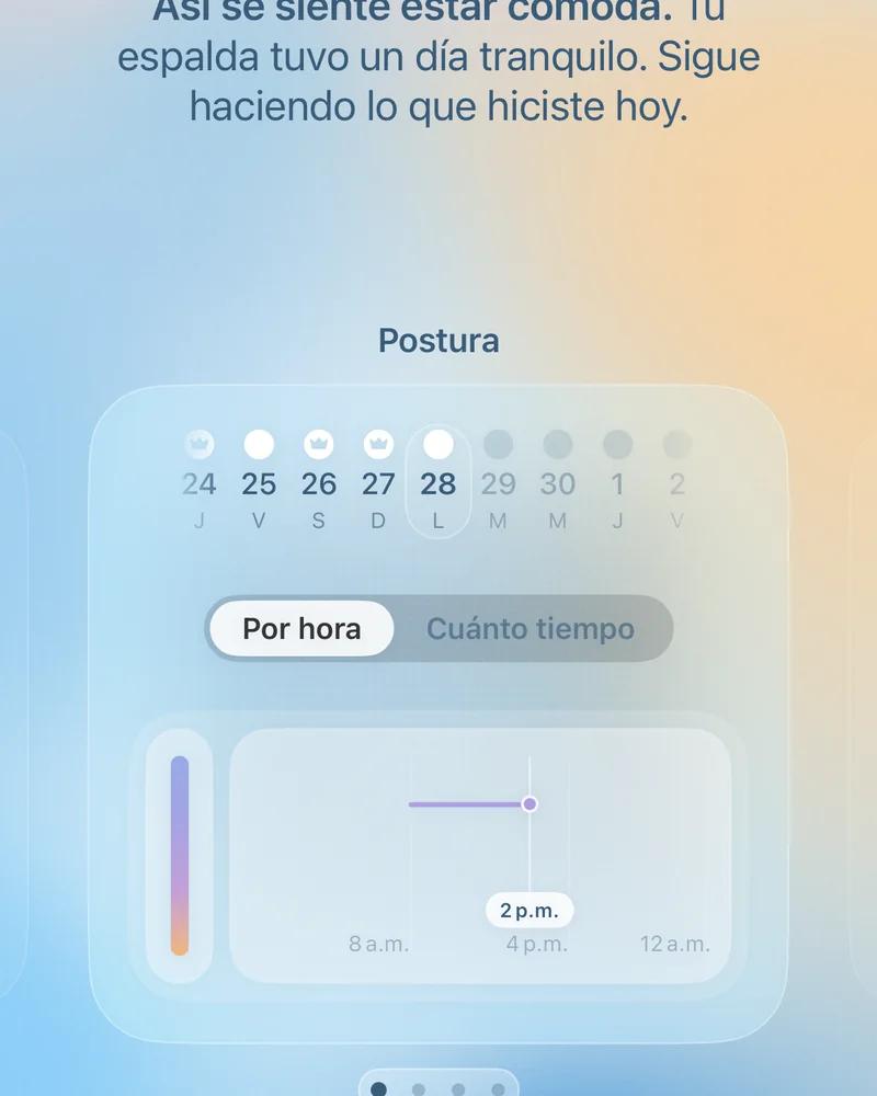 Postura en la app HUMAKNITY